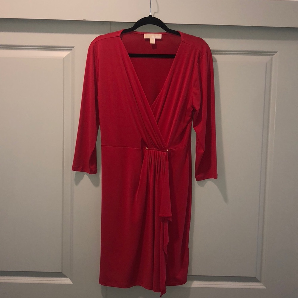 Red Michael Kors work dress